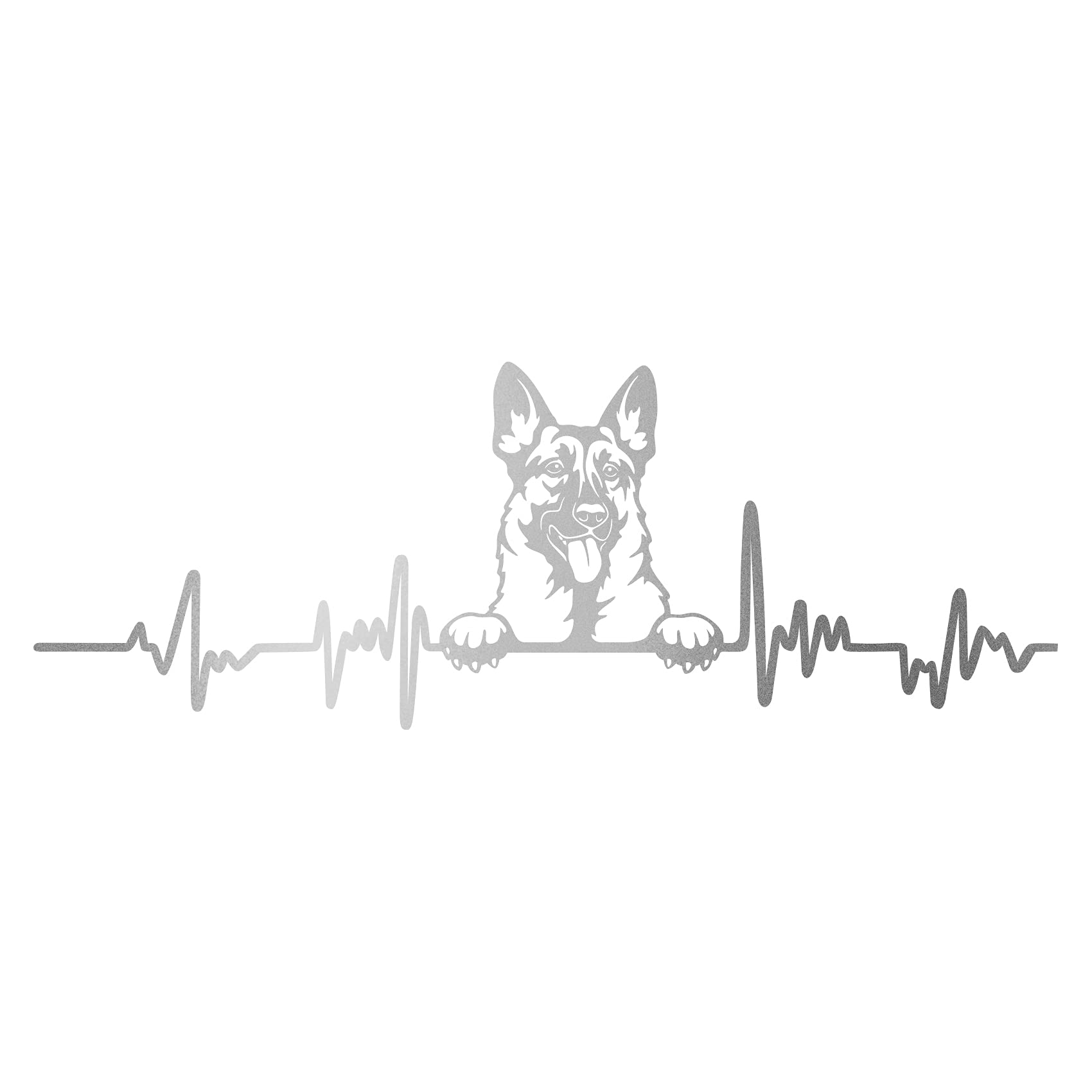 Finest Folia Silver Sticker Heartbeat Animals Width 27 Cm Lifeline Heartbeat Decorative Sticker Self-Adhesive For Car Fridge Laptop Car Sticker K150 (, 04 Shepherd)
