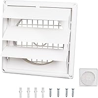 Vista 1 de Swess Cubierta de ventilación exterior de 4 pulgadas con solapa con listones y protector de pájaros integrado, tapa de escape exterior resistente a