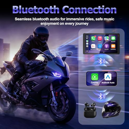 Image of LBW 6.5 Inch Motorcycle CarPlay GPS for BMW, Ultra-Bright CarPlay Screen, 1200 Nits Bright Waterproof HD Touch Screen, Plug&Play Lossless Installation, iOS /Android Native Protocol Support