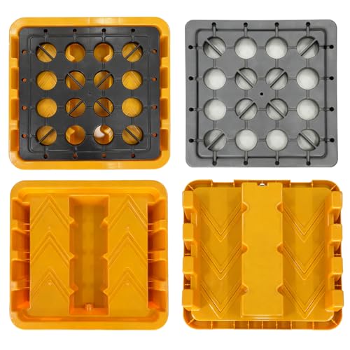 Modular Spill Containment Platform, 2000 lbs Capacity, Compliant Spill Pallet with Drain Outlet & Forklift Pockets, Stackable Leakproof Tray for Industrial, Garage, and Basement Use(28“ x 28” x 6\") - Thumbnail 4