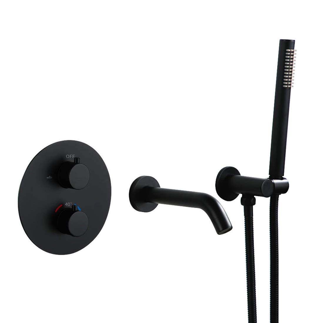 Mitigeur baignoire thermostatique noir pour un bain relaxant en famille
