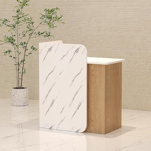 BK&MF 受付カウンター レジカウンター おしゃれ スリム引き出し付き企業フロントデスク 組み立てが簡単大容量収納 幅60-140cmお店 美容室 アパレルショップ 会社フロント,G,120x45x95cm(47x18x37inch)