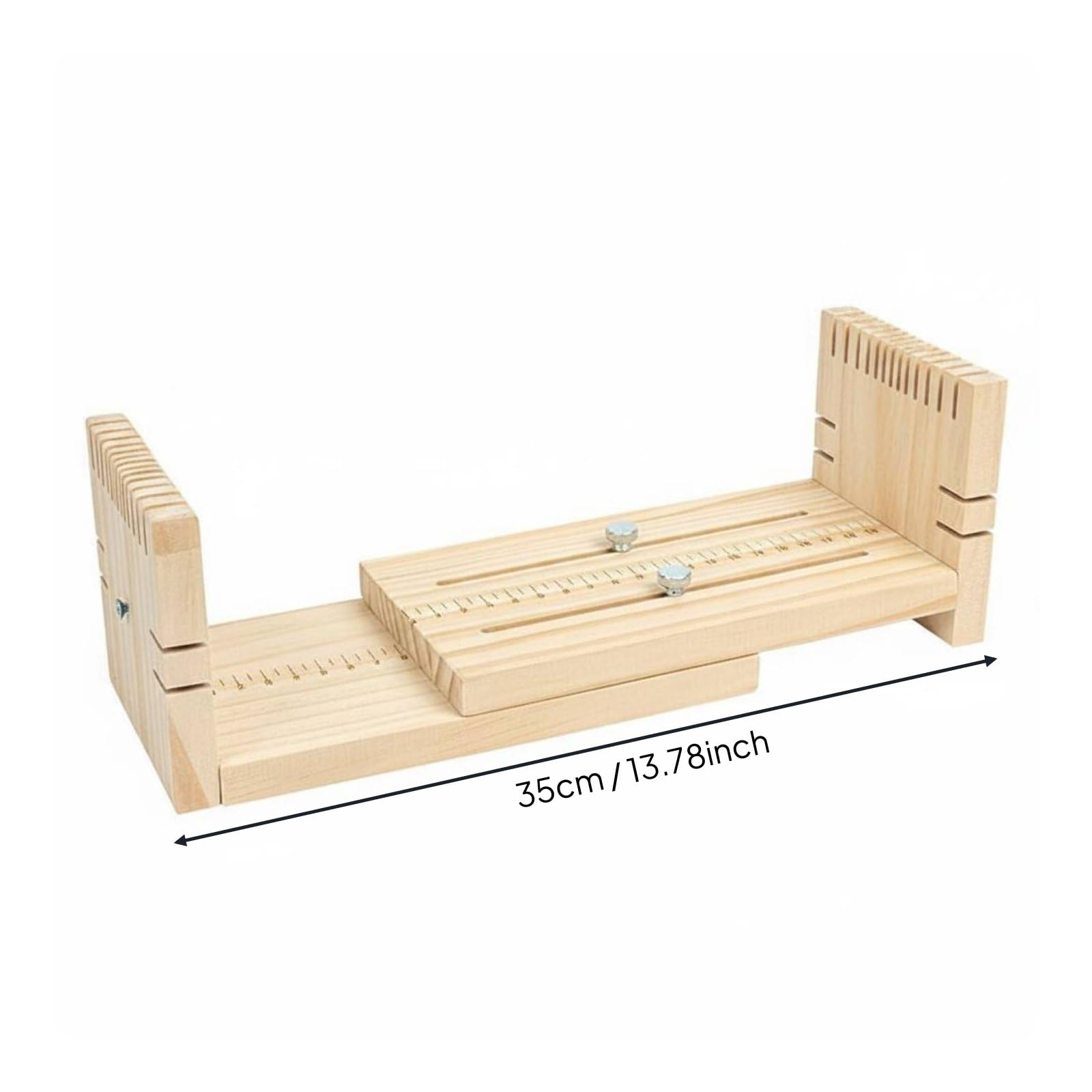 Harilla Soporte de Cuerda Ajustable Telar Pulsera Herramienta Nudo Bastidor Trenzado de Madera Maciza Superficie Suave Que Evita Enganches y Montaje Sencillo, Escala Retráctil