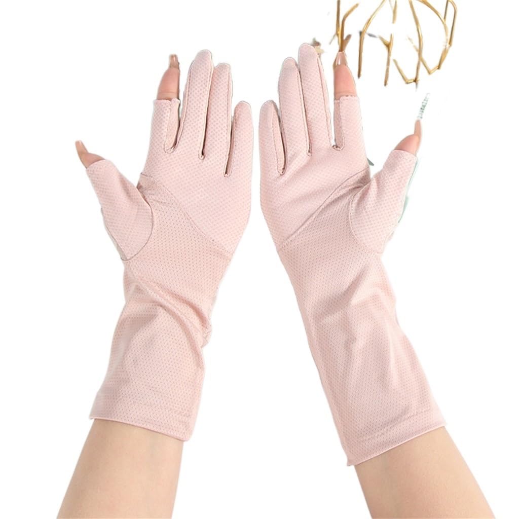 Women's Thin Lace Mid-length Outdoor Driving and Riding Touch Screen Spring and Autumn Gloves