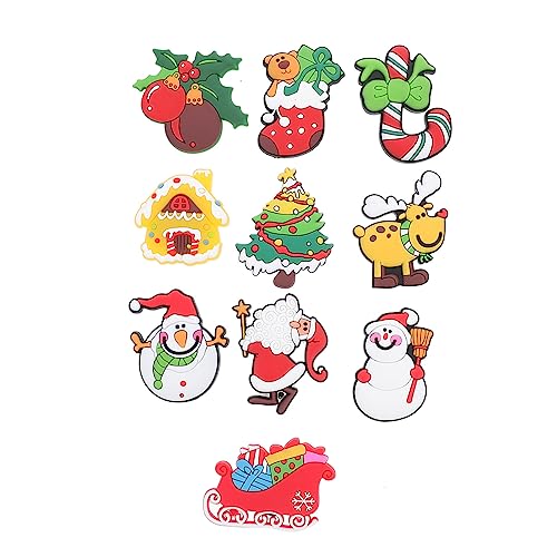 Homoyoyo 10 Piezas Imanes para Frigorífico con Diseño Navideño Pegatinas Magnéticas Decorativas para Nevera Adhesivos para Decoración de Navidad