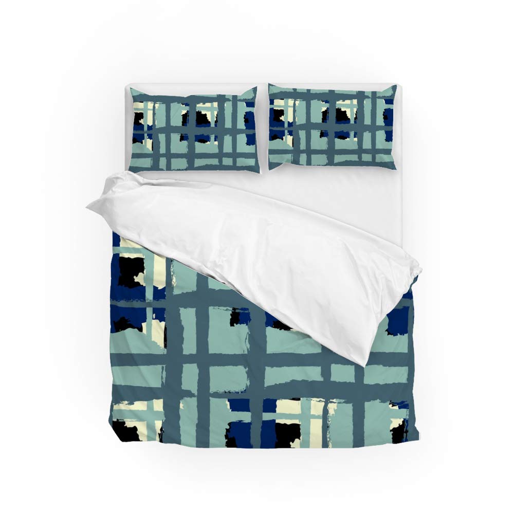 Housse de couette tartan en microfibre premium grand confort et haute résistance