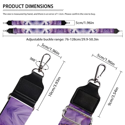 Image of Coldinair Purple Marble Print Bag Handle Strap Replacement Butterfly Purse Bag Strap for Women Men Luggage Strap Suitcases Luggage Carrying Bags
