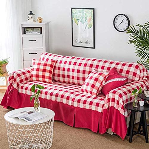 Housse canapé serviette checker 190x380cm jeté de canapé antidérapant