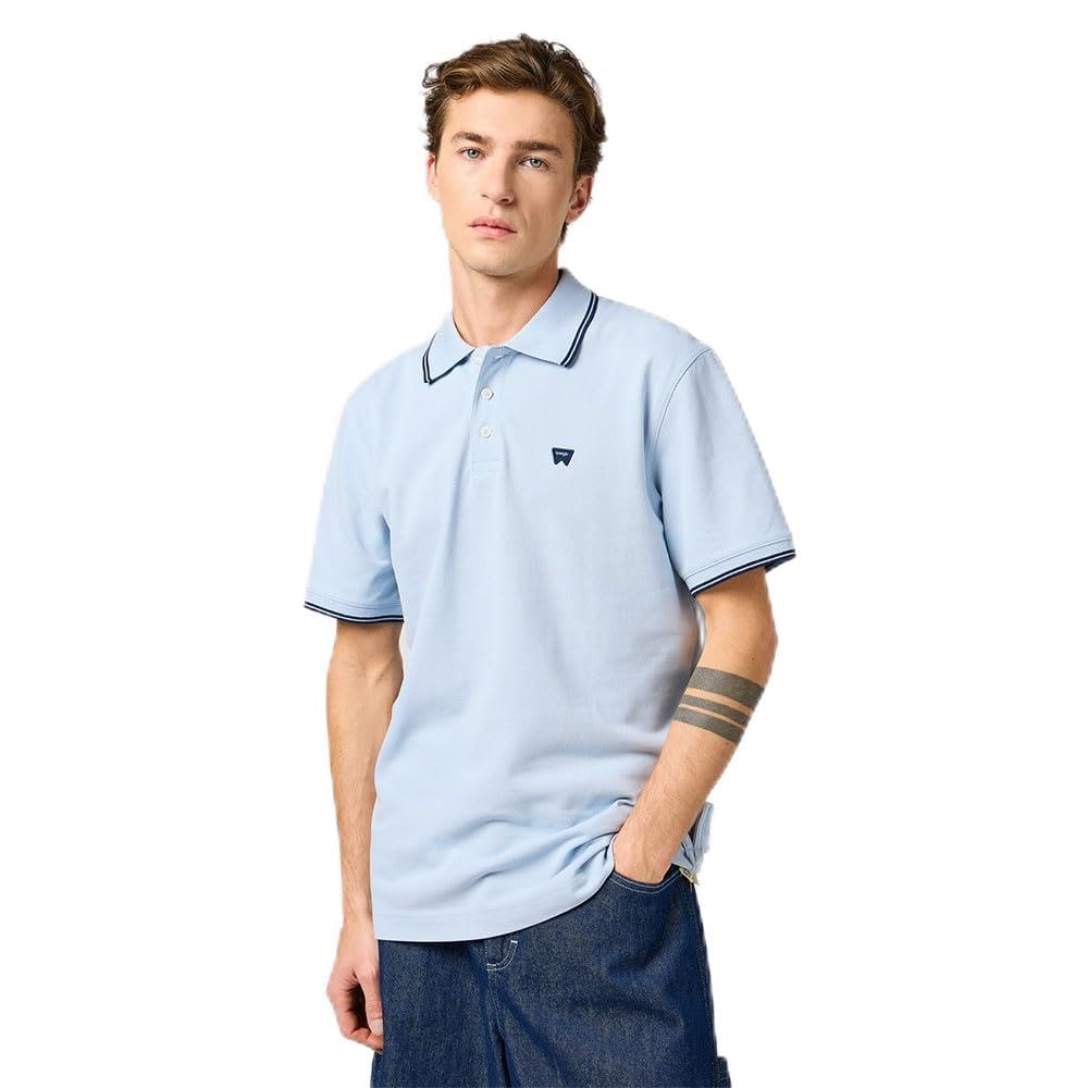Wrangler Men's Polo Shirt, Niagara Mist, M