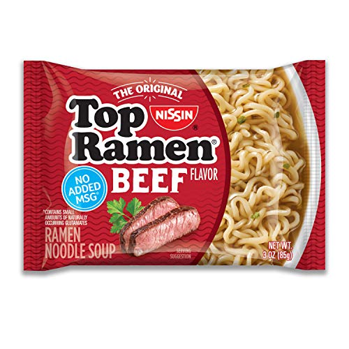Nissin Top Ramen Noodle Soup, Beef, 3 Ounce (Pack Of 24) #TOP2