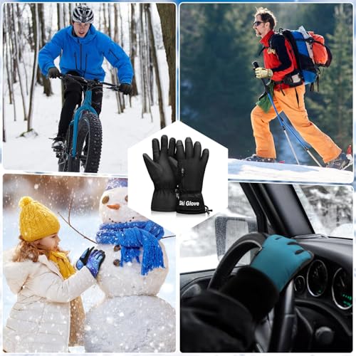 Odtmger Ski Gloves,Snow Gloves Waterproof Winter Warm Cold Weather Touchscreen Gloves for Parent& Child Kids Skiing,Snowboarding - image 5