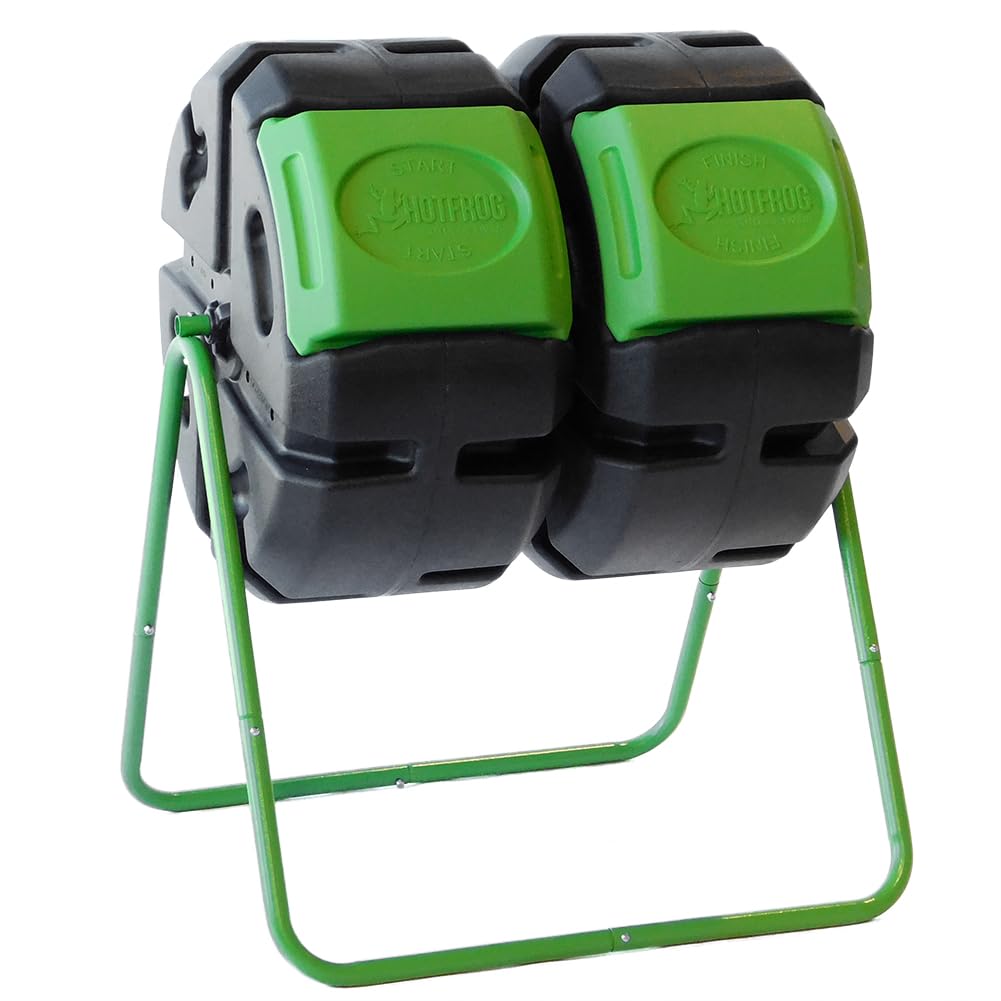 FCMP Outdoor HOTFROG 37-Gallon Dual-Chamber Tumbling Composter