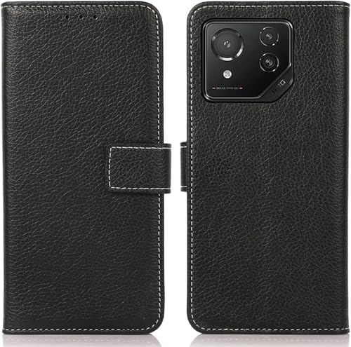 for Rog phone 9/9 Pro ケース 手帳型 for Rog phone 9 Pro カバー 財布型 高級PUレザー カード収納 大容量 3枚 横置きスタンド機能 耐衝撃 全面保護 ブラック Rureu01