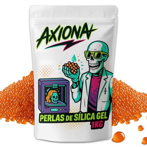 Gel de Sílice 1KG Impresora 3D – Reutilizable y con Indicador de Humedad Naranja – Antihumedad para Armarios y Cajones, Filamento – Perlas de Silica Gel (1KG)