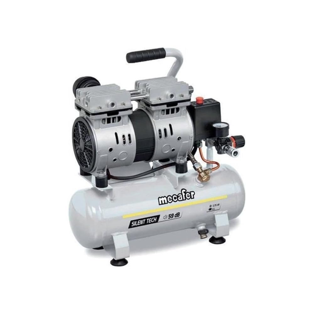 Mecafer 425513 Compresseur Silencieux 59 dB 6L/​0,​75HP/​8 bar