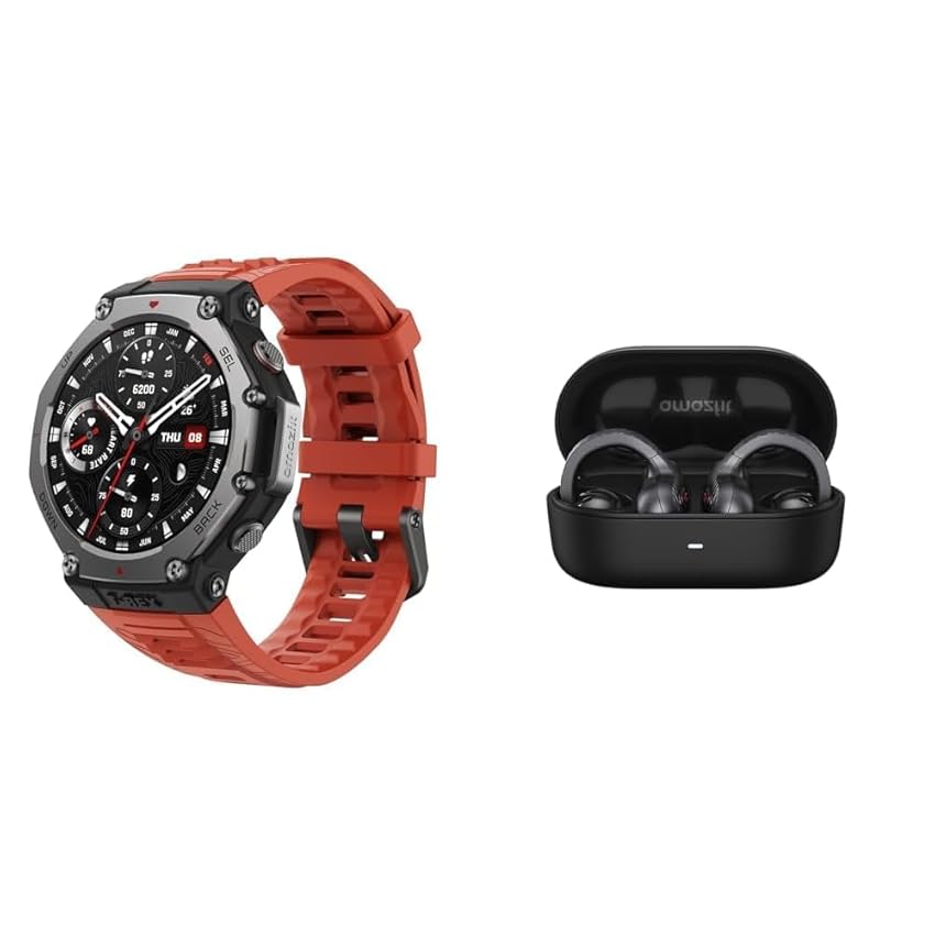 Amazfit T-Rex 3 Display Outdoor Smartwatch Nero + OWS Cuffie Bluetooth 5.3, Auricolari