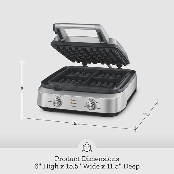 Breville BWM604BSS Smart Waffle Maker, 4 Slice, Brushed Stainless Steel
