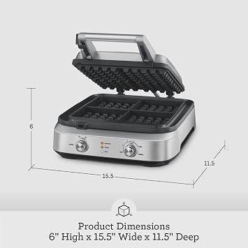 Breville BWM604BSS Smart Waffle Maker, 4 Slice, Brushed Stainless Steel