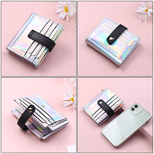 RARITYUS Women Shiny Wallet Holographic Bifold Leather Small Card Holder Coin Change Wallet Clutch Purse4