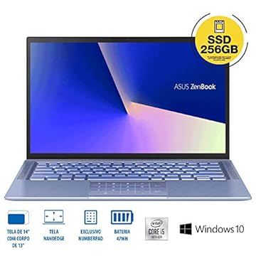 Notebook ASUS ZenBook UX431FA-AN202T - CORE I5 / 8 GB / 256 GB / Windows 10 Home / Azul claro metálico