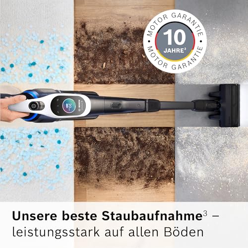 Bosch Akku-Staubsauger Unlimited 10 BTS1042WAC, kabellos, MicroClean Technology, TFT-Display, Staubkomprimierung, HEPA-Filtersystem… – Ansicht 3