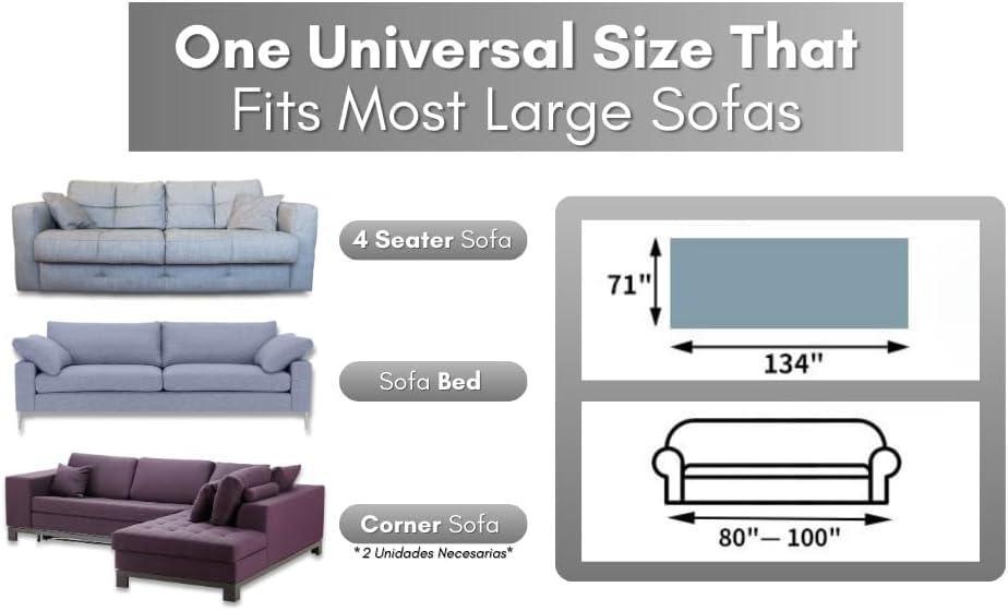 Miniatura 2 de Fundas de sofá y sofá de tamaño universal + eliminación de pelo de mascotas, funda de manta de sofá, manta para perros, funda de sofá lavable para