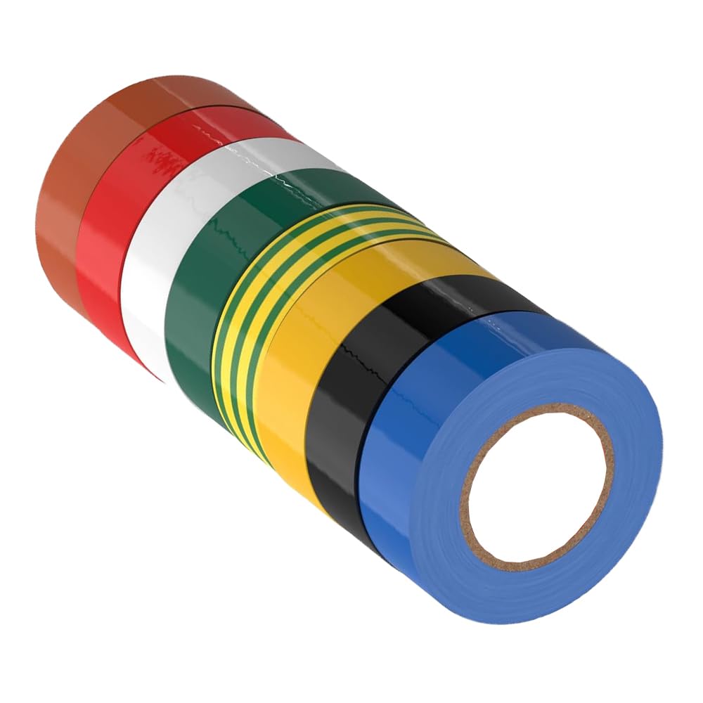 KafTon PVC Electrical Insulation Tape 19mm 20m & 33m PVC Electrical Wiring Repair, Flexible, Strong Adhesion, Chemical Resistant, Universal (Yellow, 19mm x 33m)