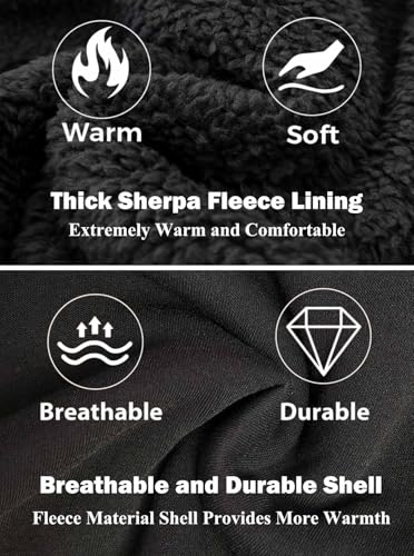 Sherpa Lined Hoodies for Men Heavyweight Full Zip Up Sweatshirt Thick Fleece Jackets Winter Warm Coats2