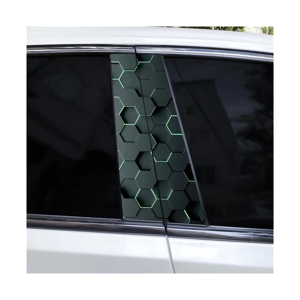 Bertdcx D 2Pcs Honeycomb Waterproof Vinyl Car Sticker Iy Car Oor Pillar Ecorative Sticker Auto Parts(D)