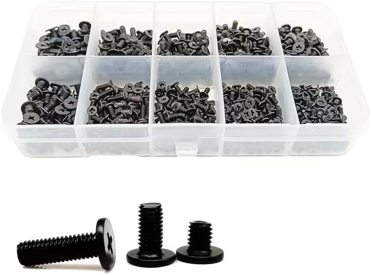 720pcs Laptop Notebook Screws Set,Replacement Computer Screws Kit,M1.4,M1.7,M2,M2.5,M3 countersunk Flat Head Phillips Mini Screw Set for Electronic Repair.