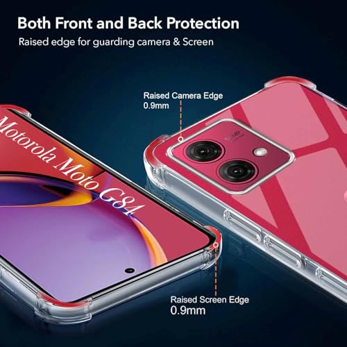 Image of Jkobi Shockproof Crystal-Clear Back Cover for Motorola Moto G84 (Anti Yellow Case | Drop & Camera Protection | Hard Polycarbonate)