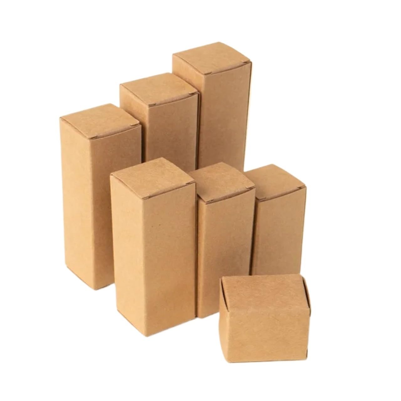 Packung Kraftpapier-Lippenstiftetuis 50 Stück Kraft-Mini-Geschenkbox | For Kosmetika mit ätherischen Ölen(8X8X11CM)