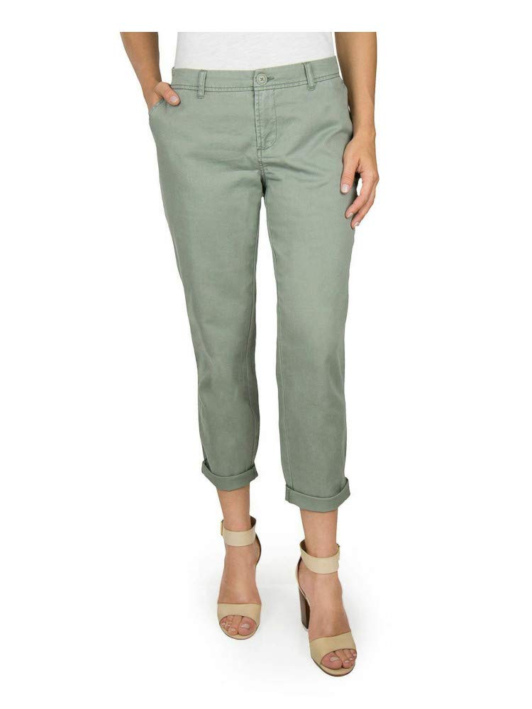Woolrich Womens Washed Cropped Sunday Chino Pants 4 Washed Sage Green