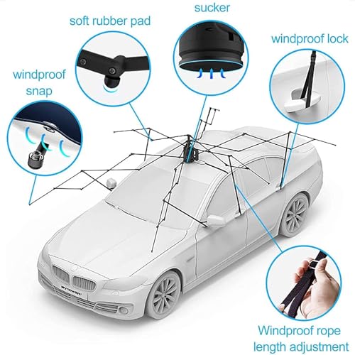 Tienda de campaña portátil automática para coche con control remoto, protección UV, aislamiento térmico para exteriores y cubierta de techo, fácil instalación