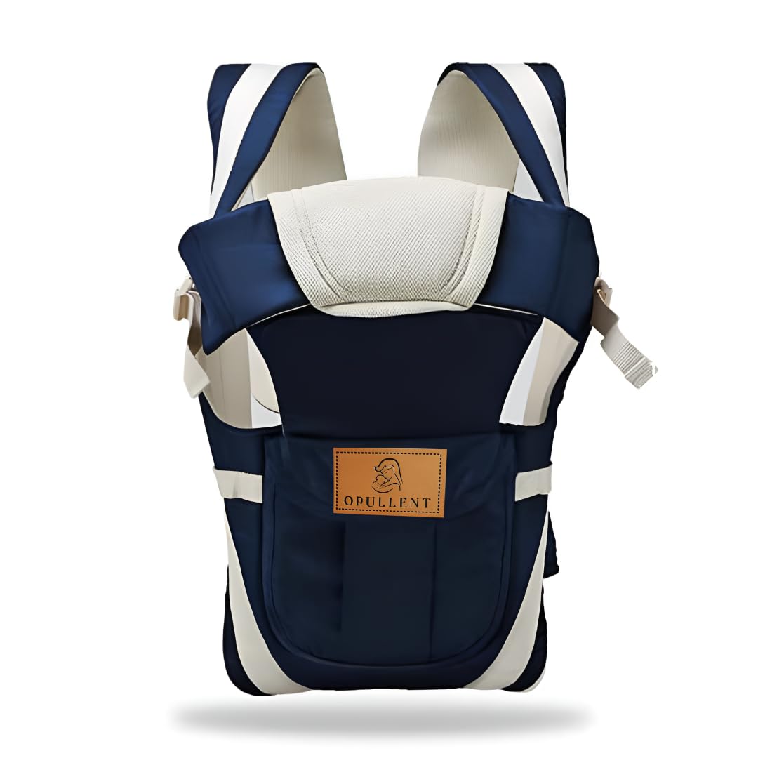 Opullent Baby Carrier, Navy Blue and Cream, Polyester, Front Carrying Position with Padded Straps, Adjustable Comfort Design, 0-3 Years,-image-20