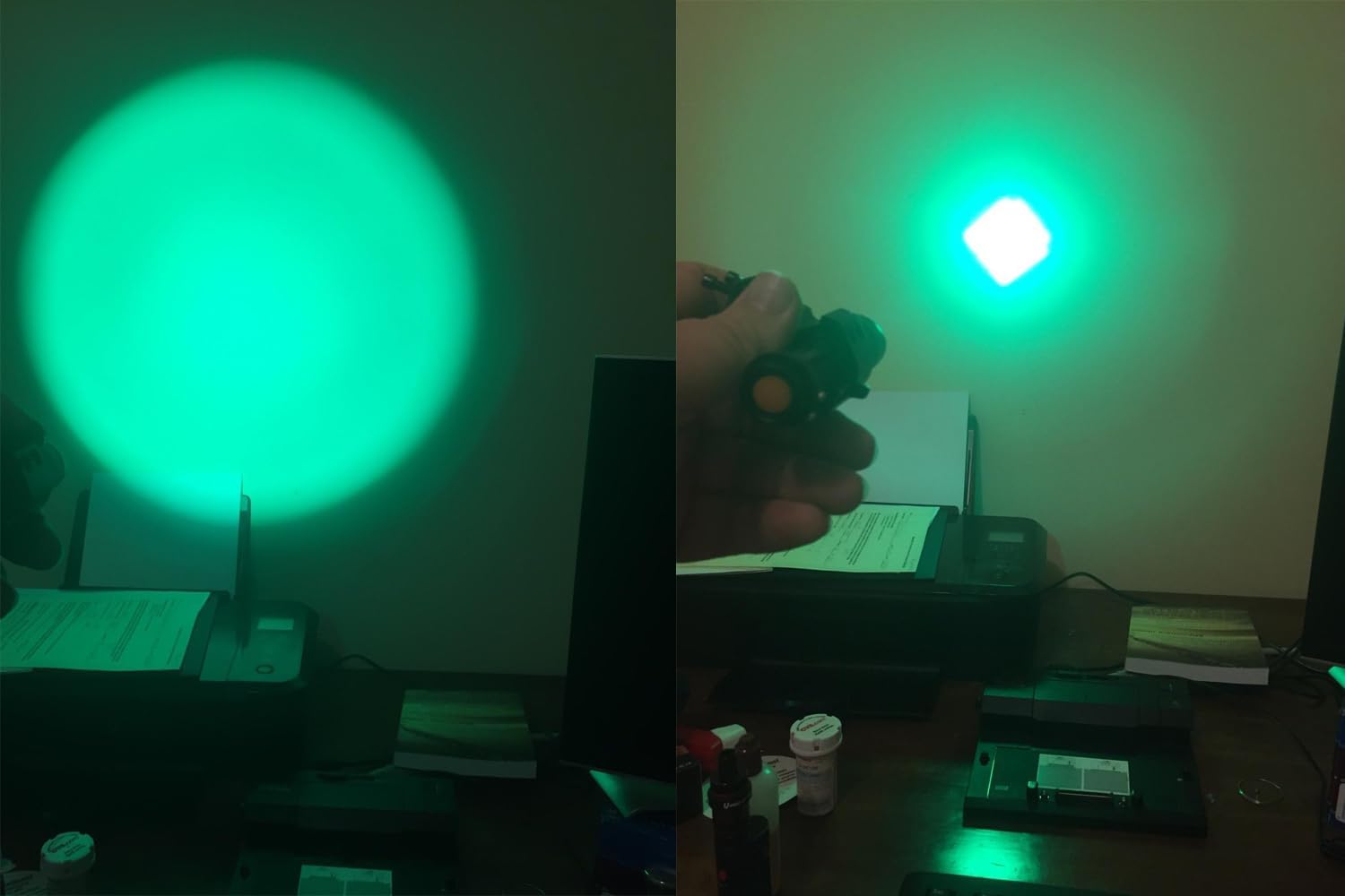 Single 1 Mode Zoomable LED 150 Yard Green Light Flashlight Torch for Fishing Hunting Detector
