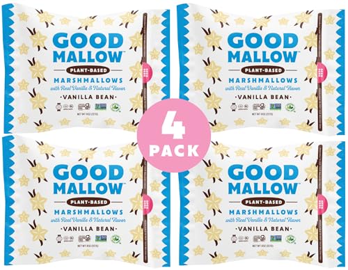 image for GoodMallow Vegan Marshmallows - Large Kosher Halal Gluten Free Dairy F
