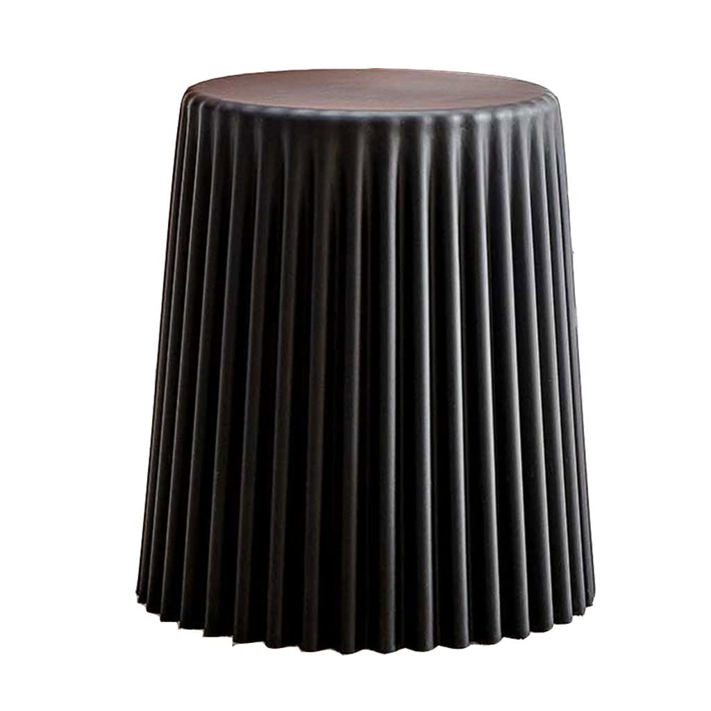 Taburete redondo antideslizante negro, asiento estable para baño y cocina