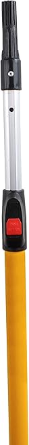 ProDec 2' - 4' (0.6-1.2m) Button Lock Fibreglass & Aluminium Extension Pole for Paint Roller Frames,Gives Extended Reach Compatible with Screw & Push Fit Frames,2 feet - 4 feet Trade Professional Pole