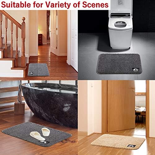 SUMart Luxury Microfiber Bath Mat, 50 x 80 cm, Machine Washable, Anti Slip, Strong Absorbent, Bath Rug Shower Rug for Floor Bathroom Bedroom and Living Room (Dove Grey)