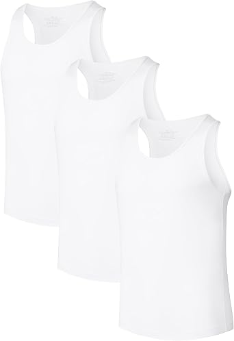 CF Mens Tank Top Undershirts Moisture-Wicking Tank Shirt Crew Neck Sleeveless Shirts for Men 3 or 5 Pack