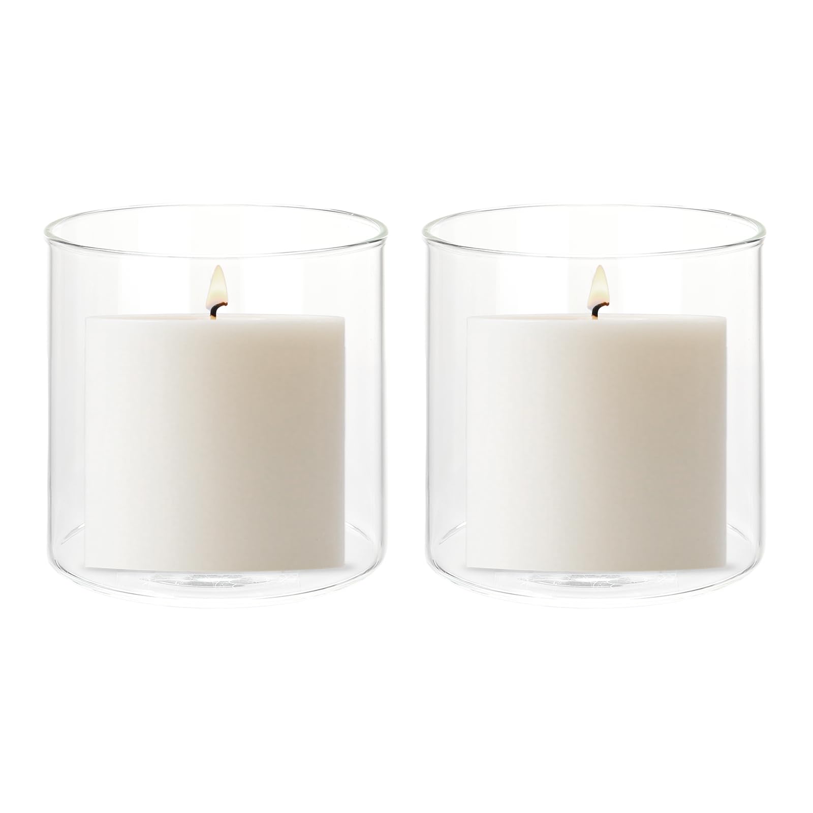 Bougeoir Hurricane transparent grand diamètre cylindre verre pour bougie