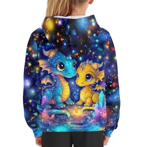 Image of WELLFLYHOM Boys Hooded Sweatshirts Hoodie Pullover Cool Graphic Crewneck Blouses Size 6-16