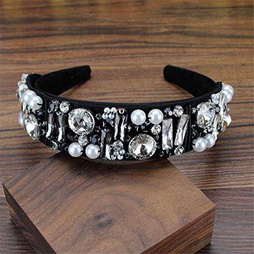 Preisvergleich Produktbild Elegante Perlen Frauen Kopfschmuck Kristall Strass Stirnband Diamante Designer Haarbänder Schicker Haarschmuck silver