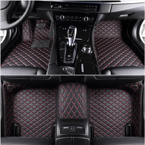 Tapis de sol voiture personnalisé BMW Série 3 E46 cuir noir rouge