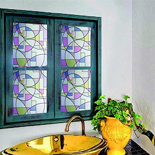 Image of ELTON 3D Window Films Privacy Film Self Adhesive Decorative Film For Bathroom Door Window Heat Control Anti Uv 45 X 180 Cms (Morrcan Multicolor-Vinyl