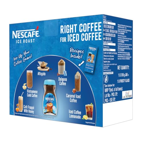 Image of NESCAFE Ice Roast Coffee Powder with Frosty Glass And Recipe Book, 90g