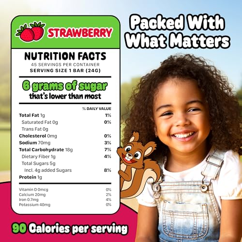 Image of Snakkidz Organic Granola Bars, Strawberry, Seed oil free, 45 Bars