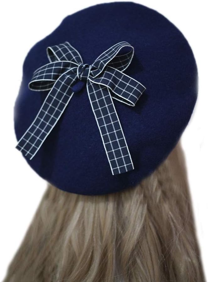 BLESSI Women's Cute Lolita Beret Cap Painter Hat Sweet Hat Bowknot Beanie