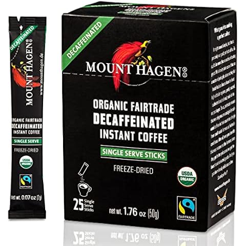 Mount Hagen Organic Instant Decaf Single Serve, Dark Chocolate Coffee Cover